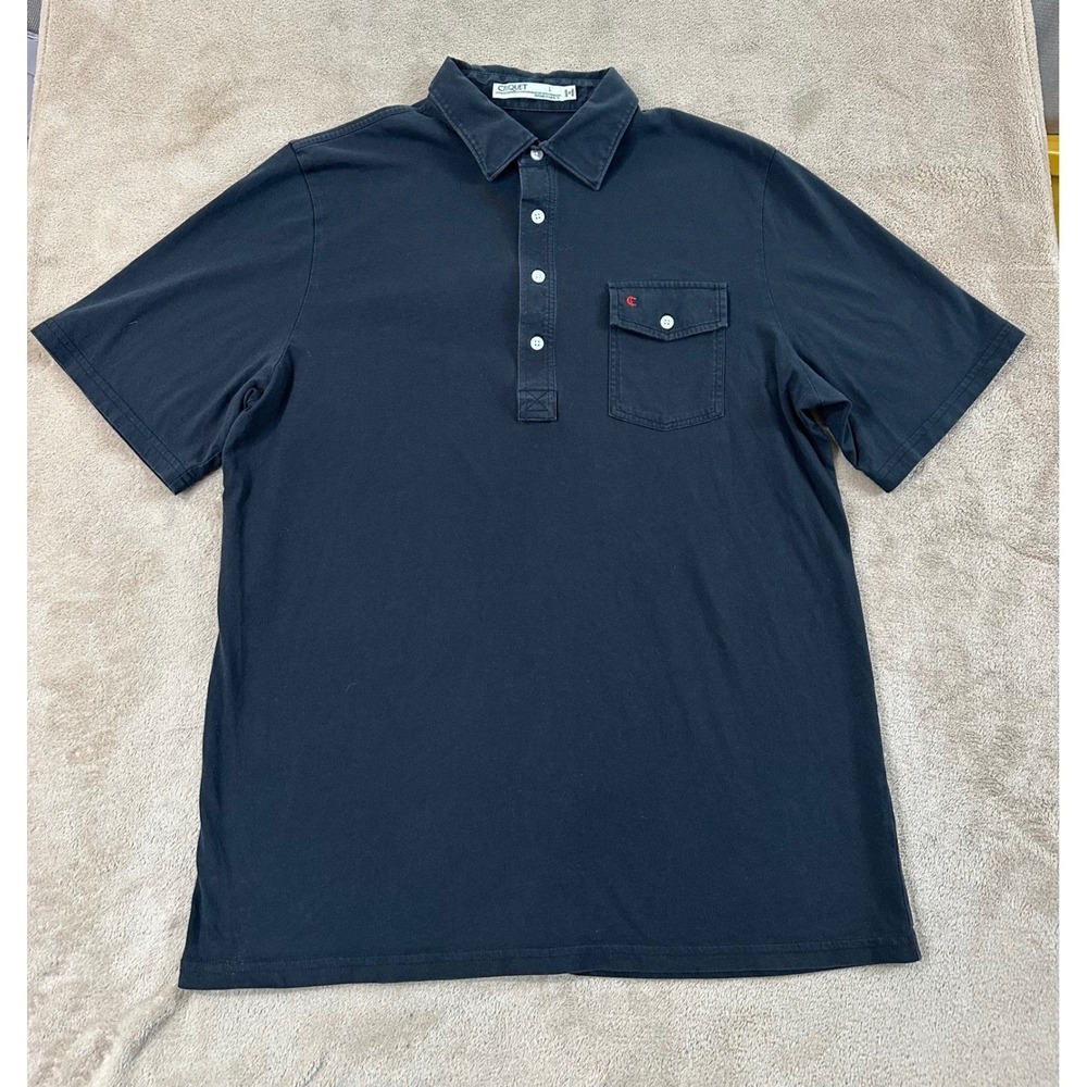 Criquet Performance Polo Golf Shirt Mens Size L Black Short Sleeve